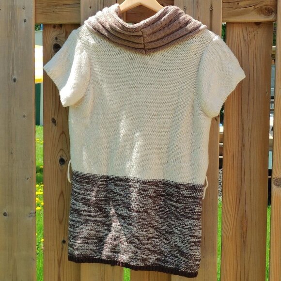BEAUTIFUL Ricki's Cowl Neck Knit Short Sleeve Sweater Small Warm Tones - Picture 3 of 8